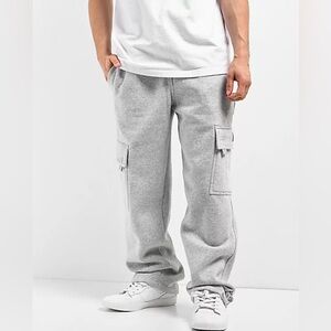 FB County Heavyweight Baggy Cargo Sweat Pant Size XL . Gray